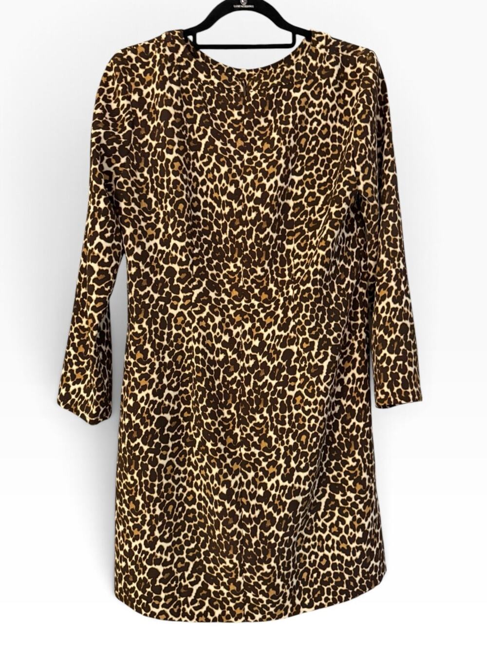 J.Crew Leopard Print Shift Dress 3/4 Sleeve Animal Print Brown Tan Size 4
